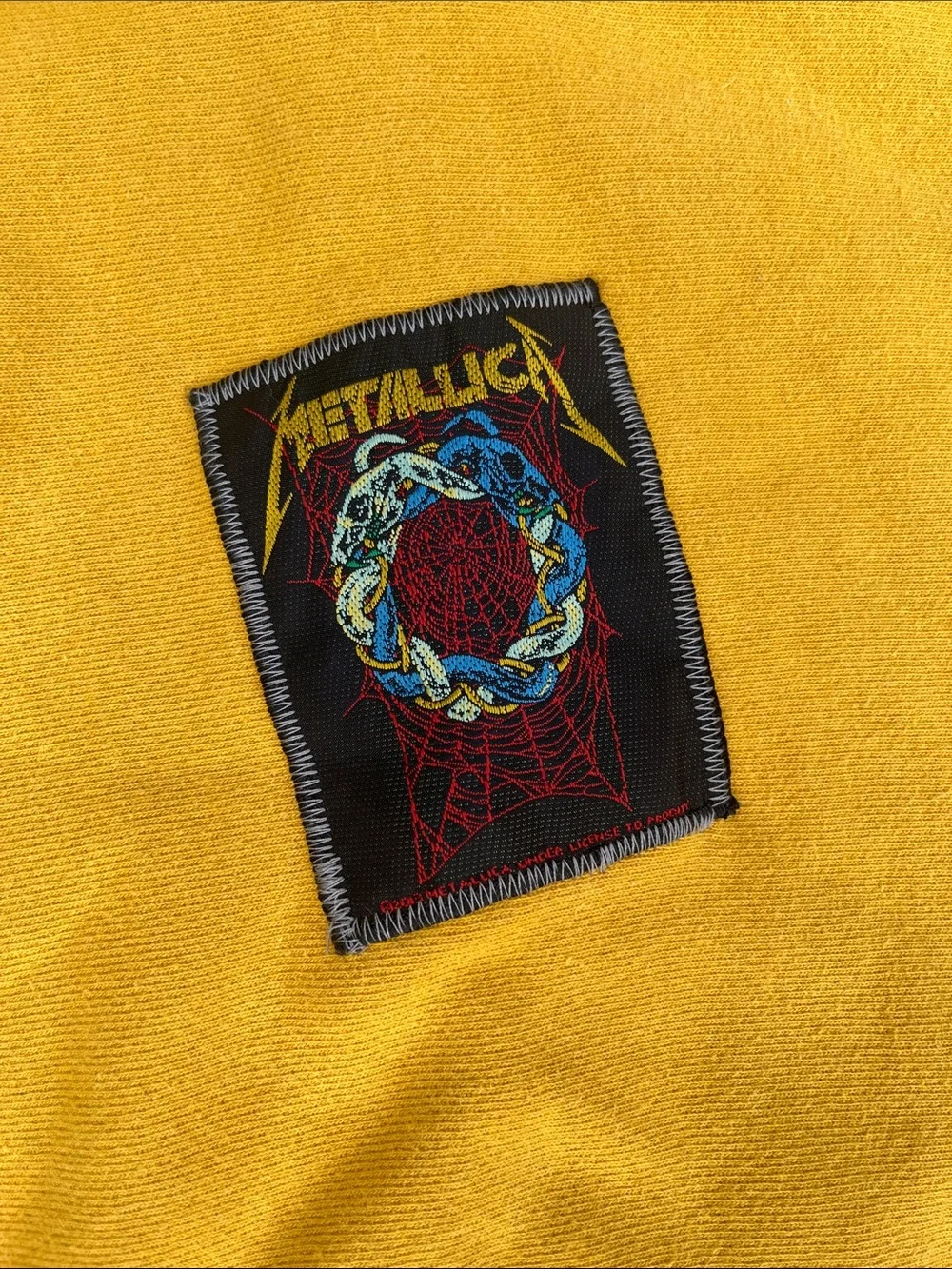 Custom Hoodie Golden Rod Yellow Mens Small Metallica Odd Dog Taz Crooks hundreds